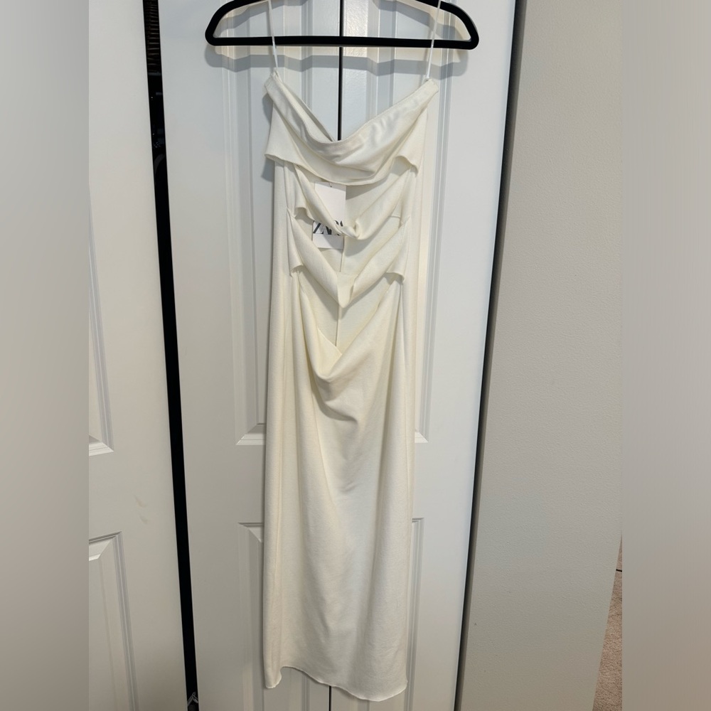 Zara white cut out maxi dress